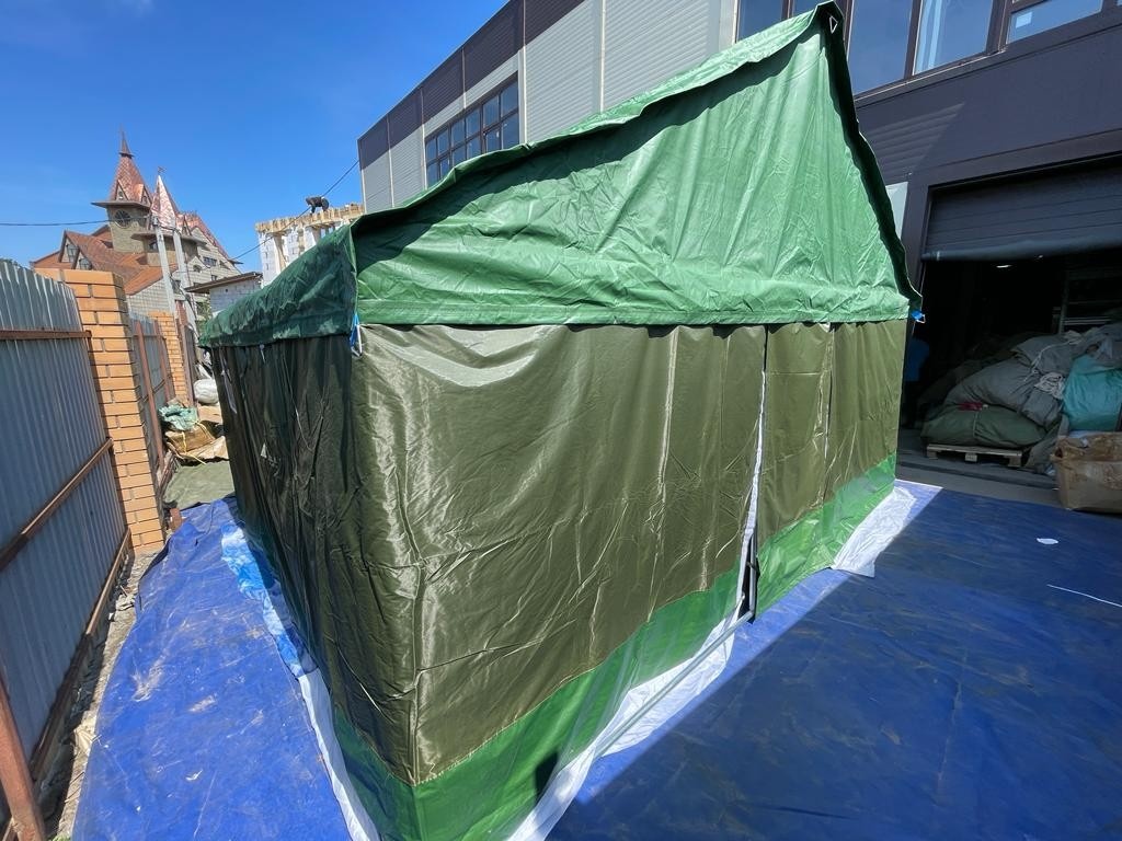 Палатка Каркасная утепленная зеленого цвета 5х4